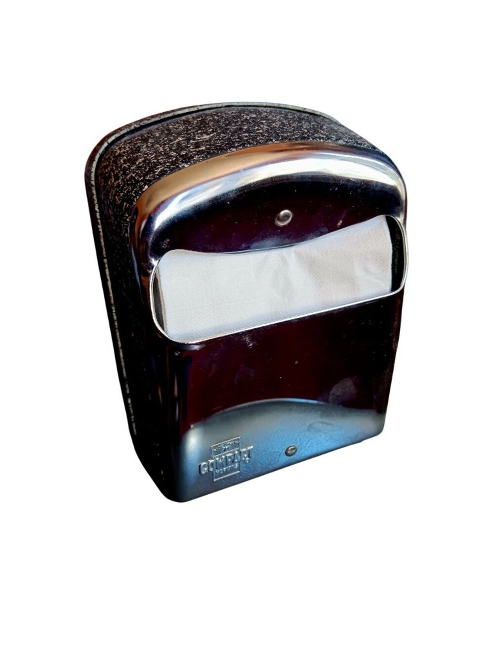 Vintage Marathon Compact Chrome & Speckled Napkin Dispenser Diner USA Made